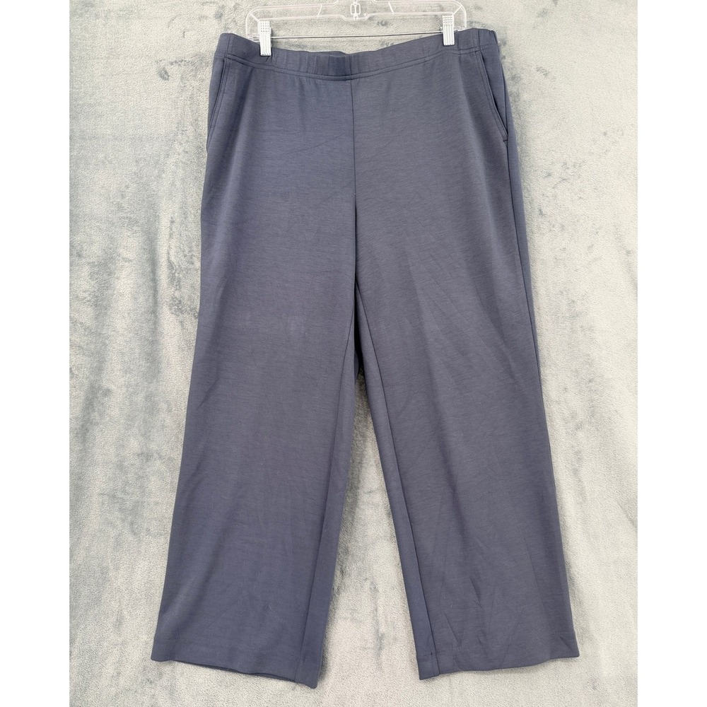 J Jill Pants Womens Size L Petite Wide Leg Pull On Relaxed Coastal Comfort Blue